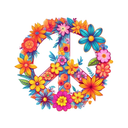 Peace Not War Floral Flower Hippie Self Adhesive Vinyl Sticker