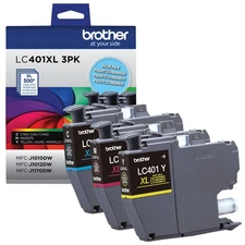 GENUINE Brother LC401XL Ink 3 Pack for MFC-J1010DW MFC-J1012DW MFC-J1170DW