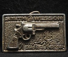 WK19148 VINTAGE 1970s SMITH  WESSON WORLD'S FINEST HAND GUN MENS BELT BUCKLE