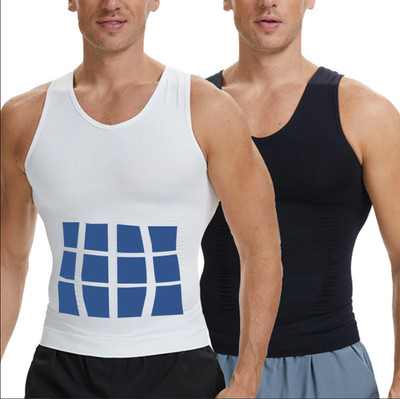 Herren Bauchweg Body shaper T-Shirt Miederbody Figurformer Compression Underwear