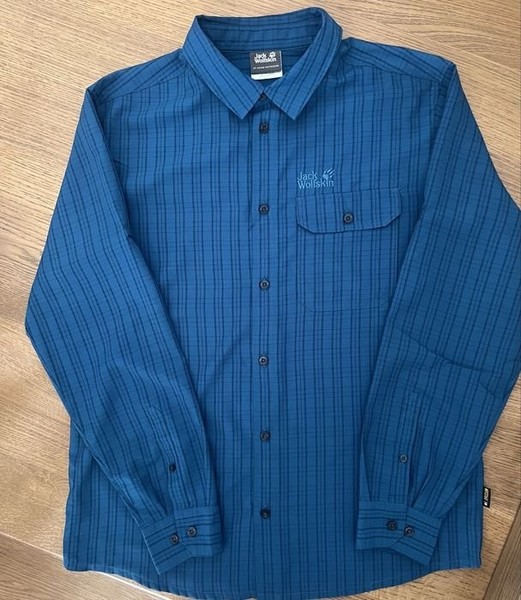 Men Jack Wolfskin Shirt Navy Polyester 38