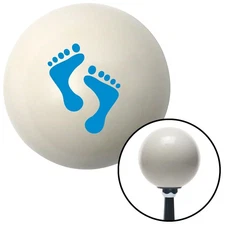 Blue Bare Feet Ivory Shift Knob w/ M16x1.5 Insert Shifter Auto Manual Custom