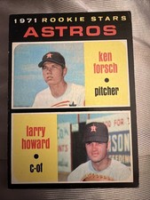 1971 ROOKIE KEN FORSCH LARRY HOWARD TOPPS BASEBALL CARD #102 MLB HOUSTON ASTROS. rookie card picture