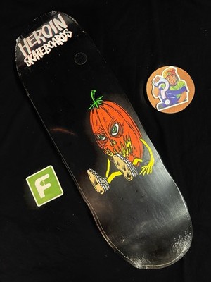 RARE 2022 Pumpkin All Hallows Egg Model FOS Heroin Skateboard Deck Shaped