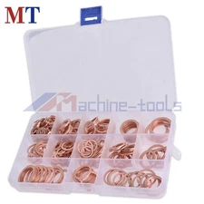 280 Pack Solid Copper Crush Washers Seal Sealing Flat O-Ring Gaskets Assorted