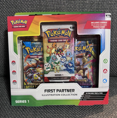 Pokémon TCG First Partner Illustration Collection Series 1 - 3 Packs Promo