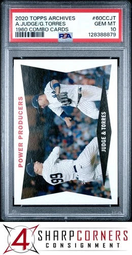 2020 TOPPS ARCHIVES 1960 COMBO CARDS #60CCJT AARON JUDGE PSA 10