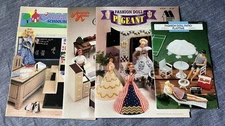 4 ANNIE'S ATTIC Plastic Canvas Pattern Booklets Patterns Barbie size Furniture