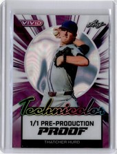 2024 Leaf Vivid Proof Purple Technicolor Thatcher Hurd 1/1 (B83) Yankees