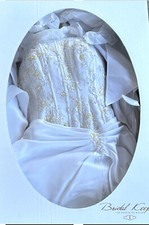 Davids Bridal Wedding Dress Ball Gown Gold Embroidered Lace appliqué Size 6  New