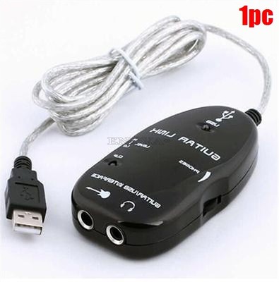 For Pc/Mac Recording Black Guitar To Usb Interface Link Cable Audio Adapter N cx