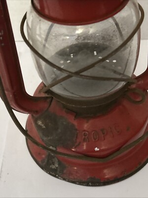 Vintage Chalwyn Tropic Red Storm Lantern Lamp (England) 9