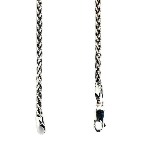 3.5mm Sterling Silver Wheat Chain Men's Necklace - Picture 6 of 6
