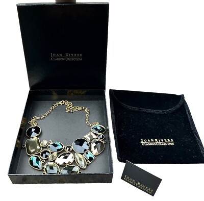 Vintage Joan Rivers Classics Collection Faceted Crystal Bib Statement Necklace