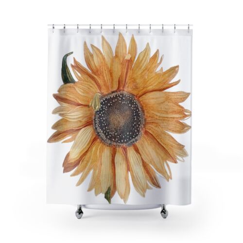 Sunflower Hand drawn Shower Curtains - Picture 1 of 3