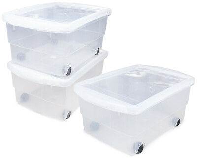 3x Rollbox mit Deckel 80L Spielzeugkiste Box Aufbewahrungsbox Kunststoffbox