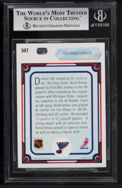 Rod Brind'Amour BGS 9: 1990-91 Upper Deck All Rookie Team Card #347 - Image 2 of 3