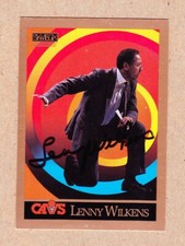 Lenny Wilkens (Dec) signed 1990-91 Skybox card #30-Cleveland Cavaliers