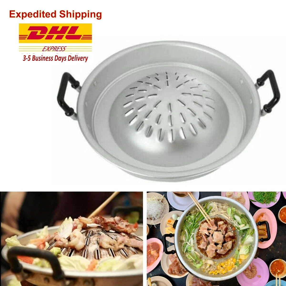 Cooktop Thai Hot Pan Korean Stove Charcoal BBQ Grill MOOKATA Aluminum Food  Yummy