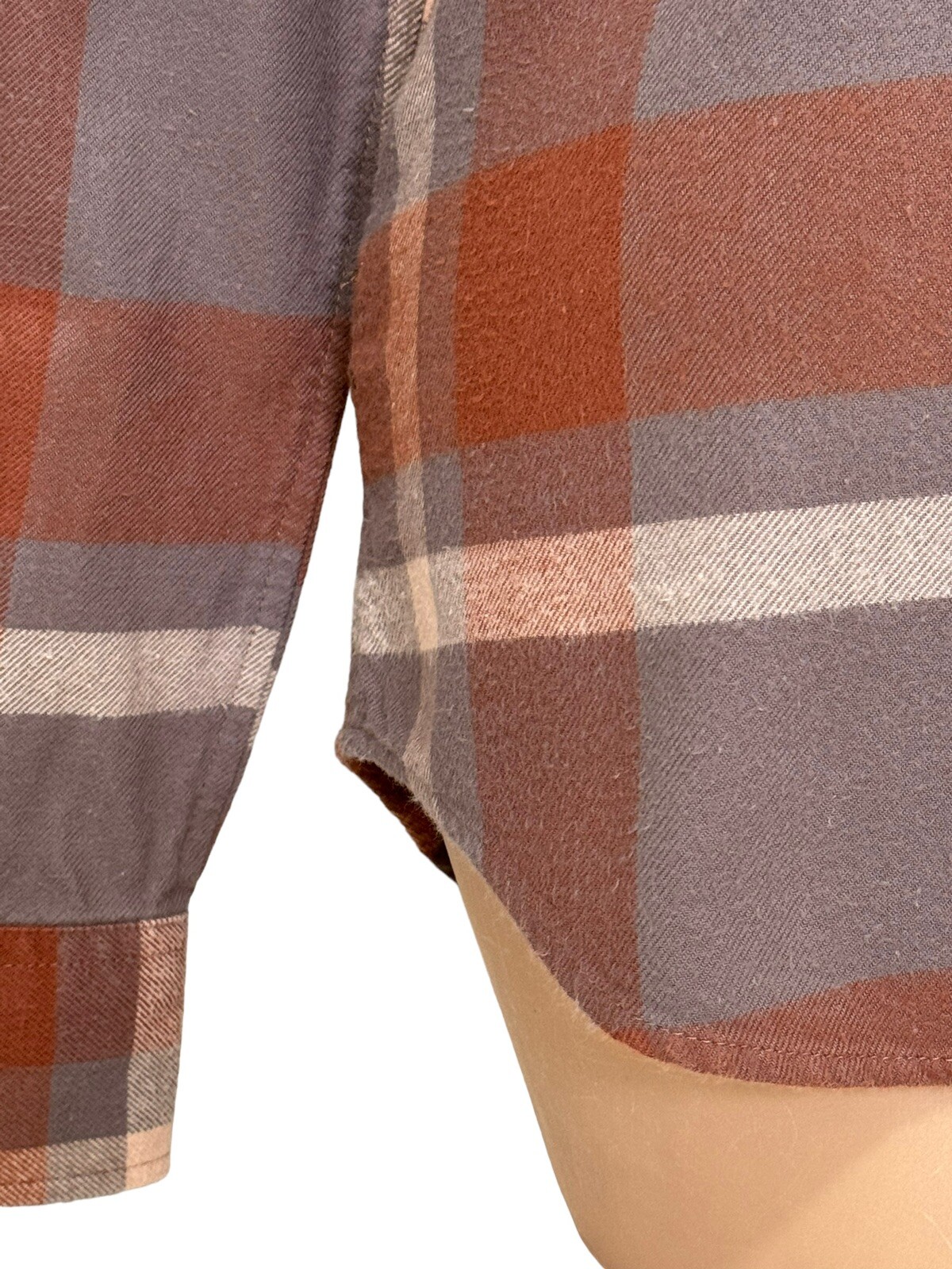 Patagonia Women's SMALL Plaid Button Up Long Sleeve Mandarin Neck Flannel Shirt thumbnail 4