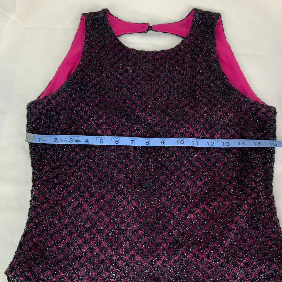 En Francais H.Waltzer Sin Mangas Retroceso Negro Rosa Noche Top Flecos Mujeres 10 Foto 4 de 4