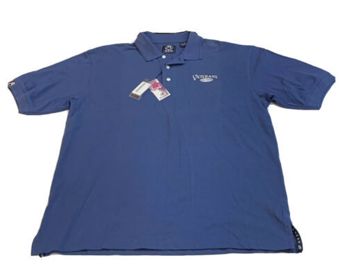 Ahead Authentics Mens Golf Polo Shirt Veterans Golf Course Button Size Medium - Picture 1 of 11