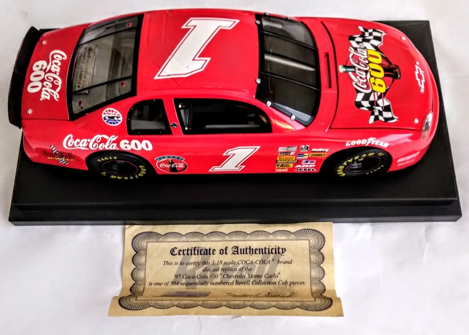 REVELL RACING COCACOLA 600 CHEVROLET MONTECARLO DIE CAST RACE CAR - Image 3 of 4