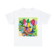 Frenchie French Bulldog T Shirt Art Tee Unisex Adult Colorful Abstact Fun Pet