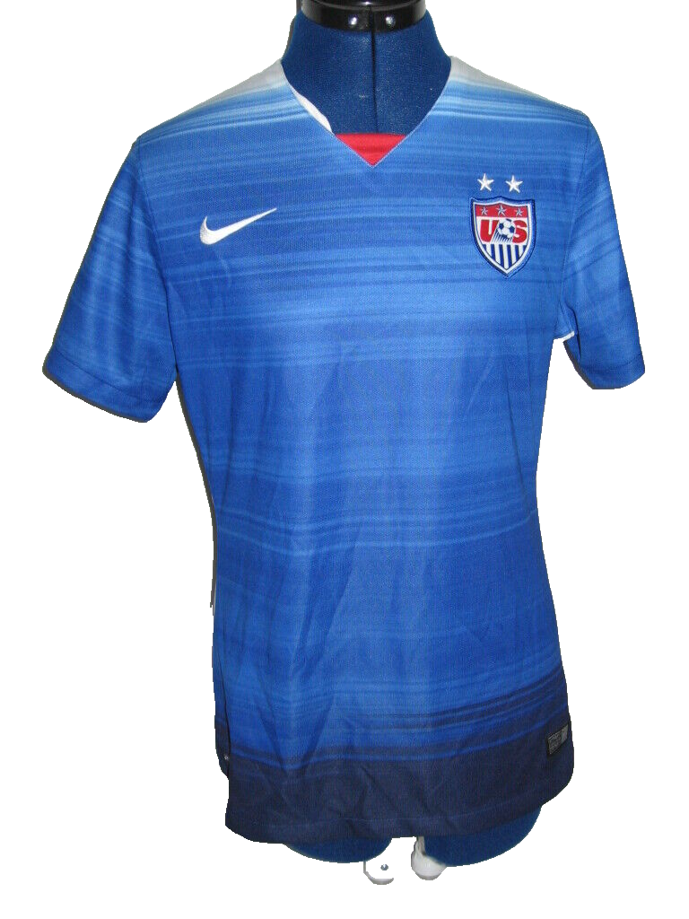 NIKE USA 2015 World Cup Soccer Away Jersey Women's Medium BLUE | eBay