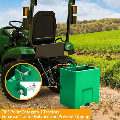 #ad 3 Point Hitch Ballast Box Counterweight for Cat 1 Cat 1 Skid Steer Tractor 800lb $158.65