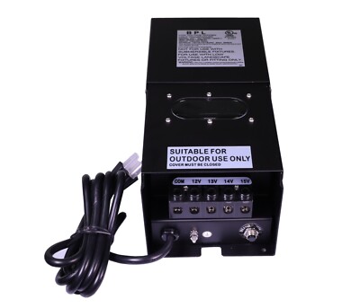300 Watt Transformer Electric Power Pack AC Multi Tap Low Voltage Outdoor Black