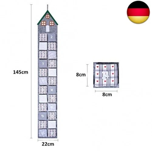 KOHMUI Adventskalender zum befüllen, Weihnachtskalender zum Aufhängen und s - Bild 3 von 6