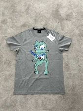 PAUL SMITH Tshirt T Shirt Mens Slim Fit M L Grey Organic Cotton Alien RRP £60