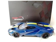 Tsm Top Speed Ford Gt Blue Yellow Stripe Sunoco 1/18 Ts0305