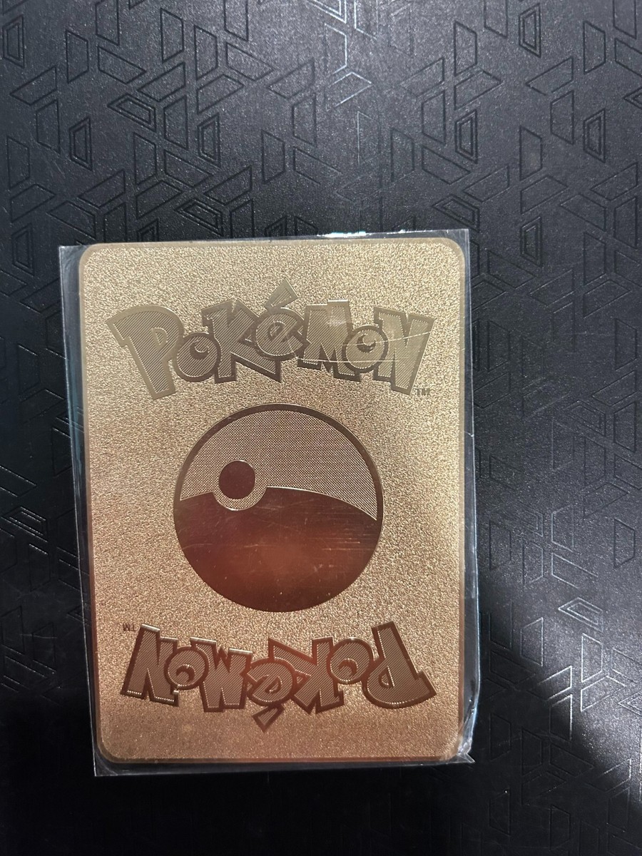 custom metal pokemon cards Custom Pokémon Solid Gold Metal Foil Card Pikachu Vmax Rainbow Fan Art Card