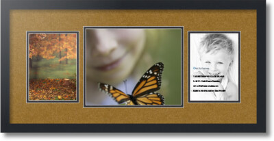ArtToFrames Collage Mat Picture Photo Frame 3 Openings in Satin Black 118