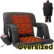 The Hot Seat Dual Heated Stadium Bleacher Seat Reclining Padded Back Arm Support
