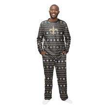 FOCO Men's NFL New Orleans Saints Primary Team Logo Ugly Pajama Set