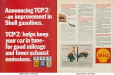 1971 Shell Gasoline Tanks Pumps TCP/2 Improvement Good Mileage Vtg Print Ad L27