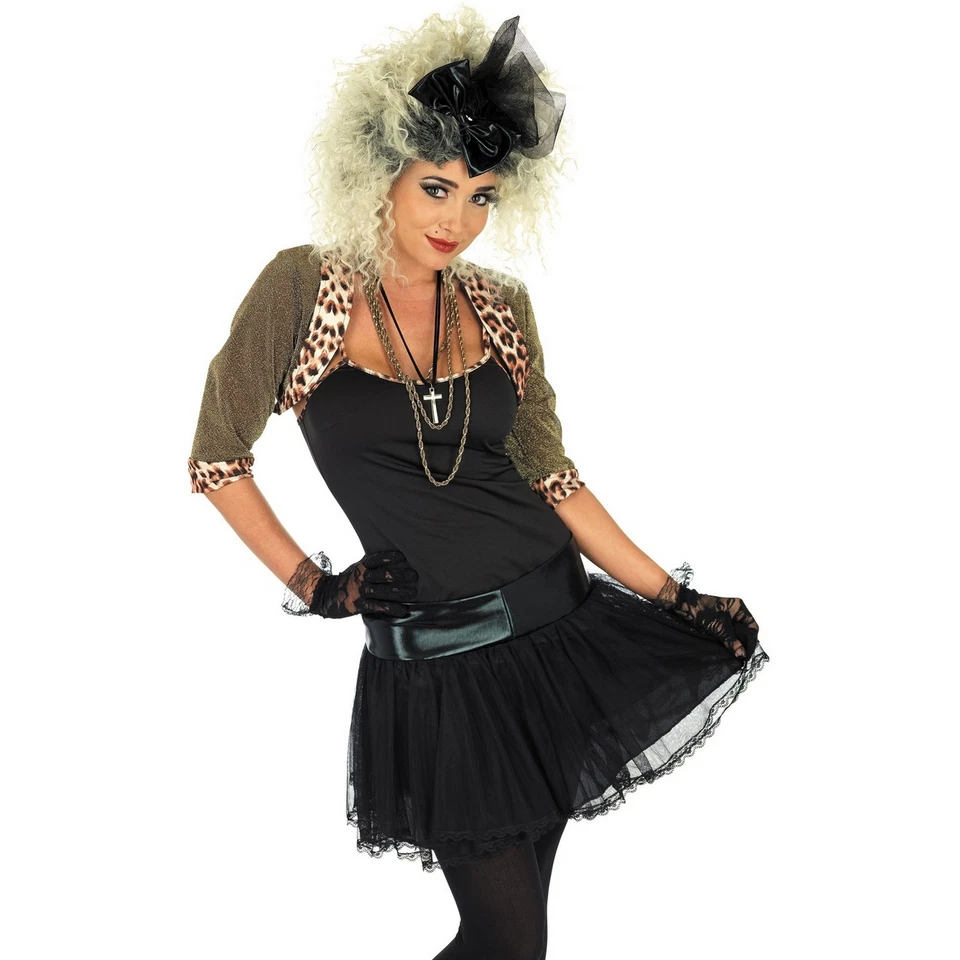 Women`s 80s Pop Star Diva Costume Ladies Celebrity Popstar Retro Outfit  S - 3XL - Image 2 of 4