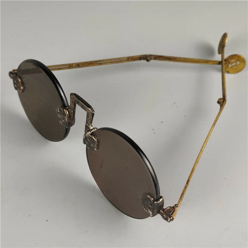 Republic of China Old Shanghai Glasses Tan Copper Frame Sunglasses Collection - Picture 1 of 10