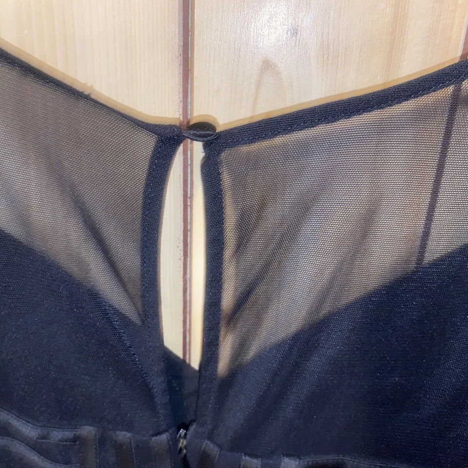 Vestido formal de fiesta forrado con cuello en V negro talla 4 Cartise para mujer Foto 4 de 4