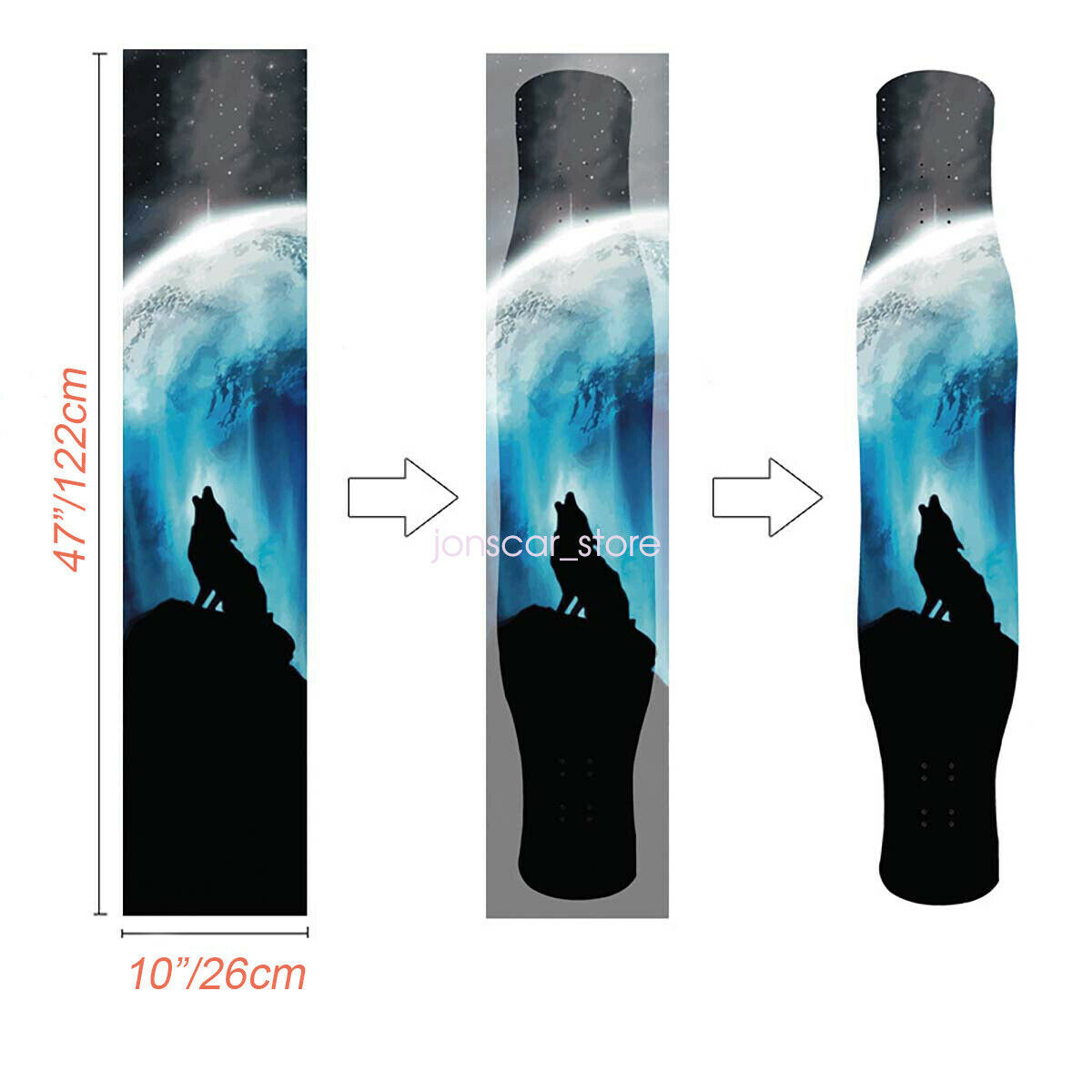 Longboard Grip Tape 47X10" Myth Ghost Waterproof Skateboard Sticker... Double Tape Deck - Foto 6