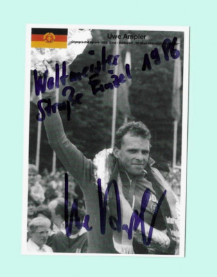 Uwe Ampler DDR Radfahren 1xGold Olympia 88 Foto 10x14 original Autogramm