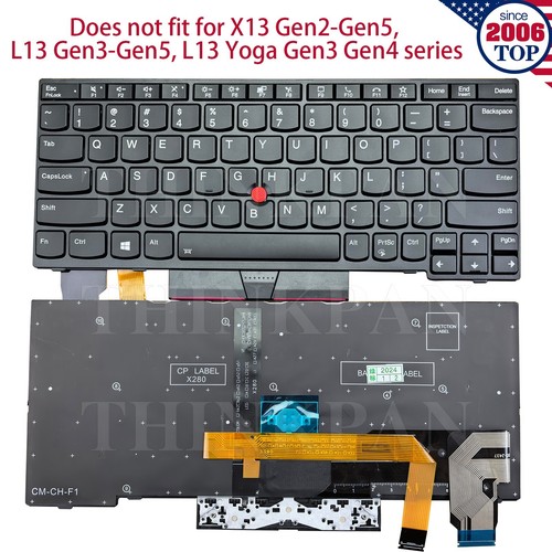 Nuevo teclado retroiluminado EE. UU. para Lenovo ThinkPad X13 Gen1 L13 Gen2 L13 Yoga Gen2 - Imagen 1 de 9