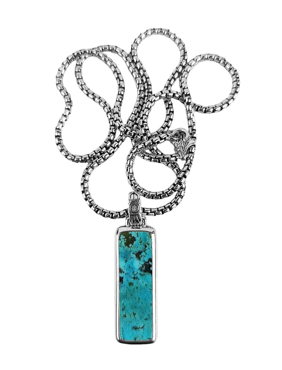 Turquoise pendant 2024 necklace silver