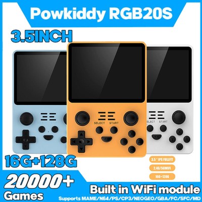 Powkiddy RGB20S Handheld Retro Game Console 20,000 Games INCLUDED 16G+128GB R3M6