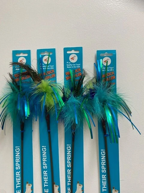 GO CAT SPARKLING PEACOCK SPARKLER LONG 36" CAT TOY TEASER QTY 4
Opens in a new window or tab