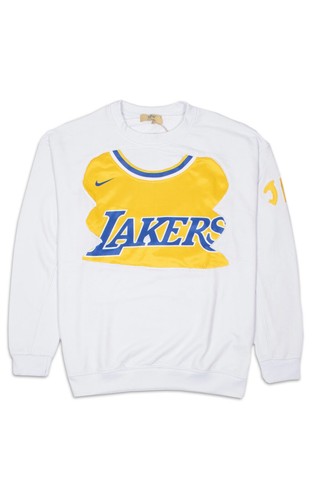 Felpa Just For Poor uomo Lakers bianca patch canotta basket gialla Bryant\u0026n  | eBay