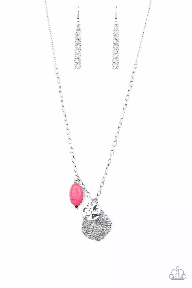 Paparazzi pink hotsell and silver necklace